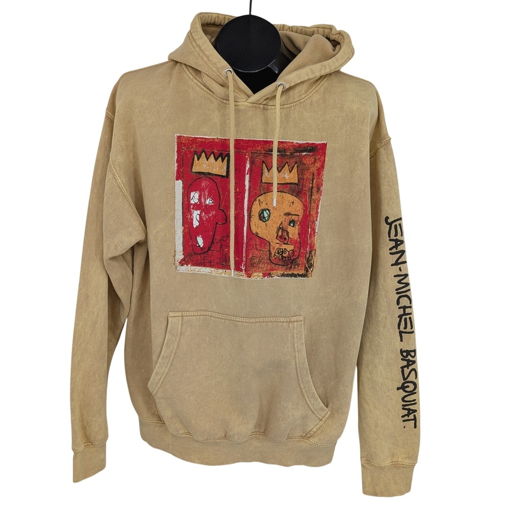 Jean Michel Basquiat Hoodie Crown Kull Graphic Pullover Streetwear Skater Medium